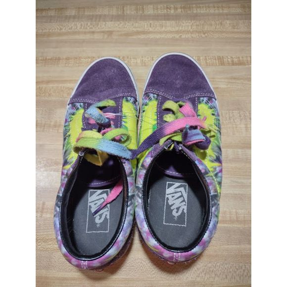 Vans Off The Wall Men's 7.5 Women's 9 Purple Tie Dyed Sneakers - Picture 2 of 8